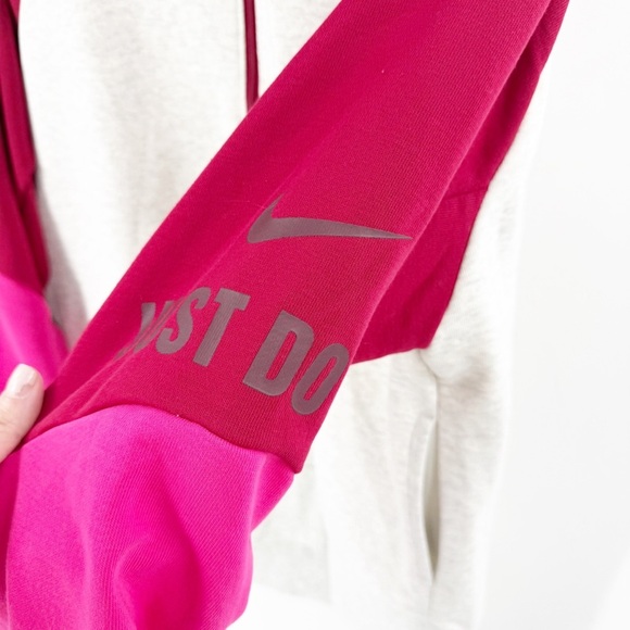 ✅ Nike Dri-Fit Shirt Size XS Qtr Zip Pullover GREY PINK COLOR BLOCK - Picture 4 of 8